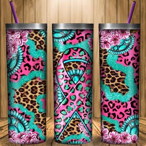 Breast Cancer 20oz skinny tumbler png sublimation design download, Breast Cancer png, western tumbler png, sublimate designs download