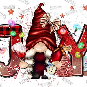 Joy Christmas Gnome With Wine Png Sublimation Design, Christmas Gnome Png, Gnome Wine Png, Christmas Joy Png Design, wine gnome images