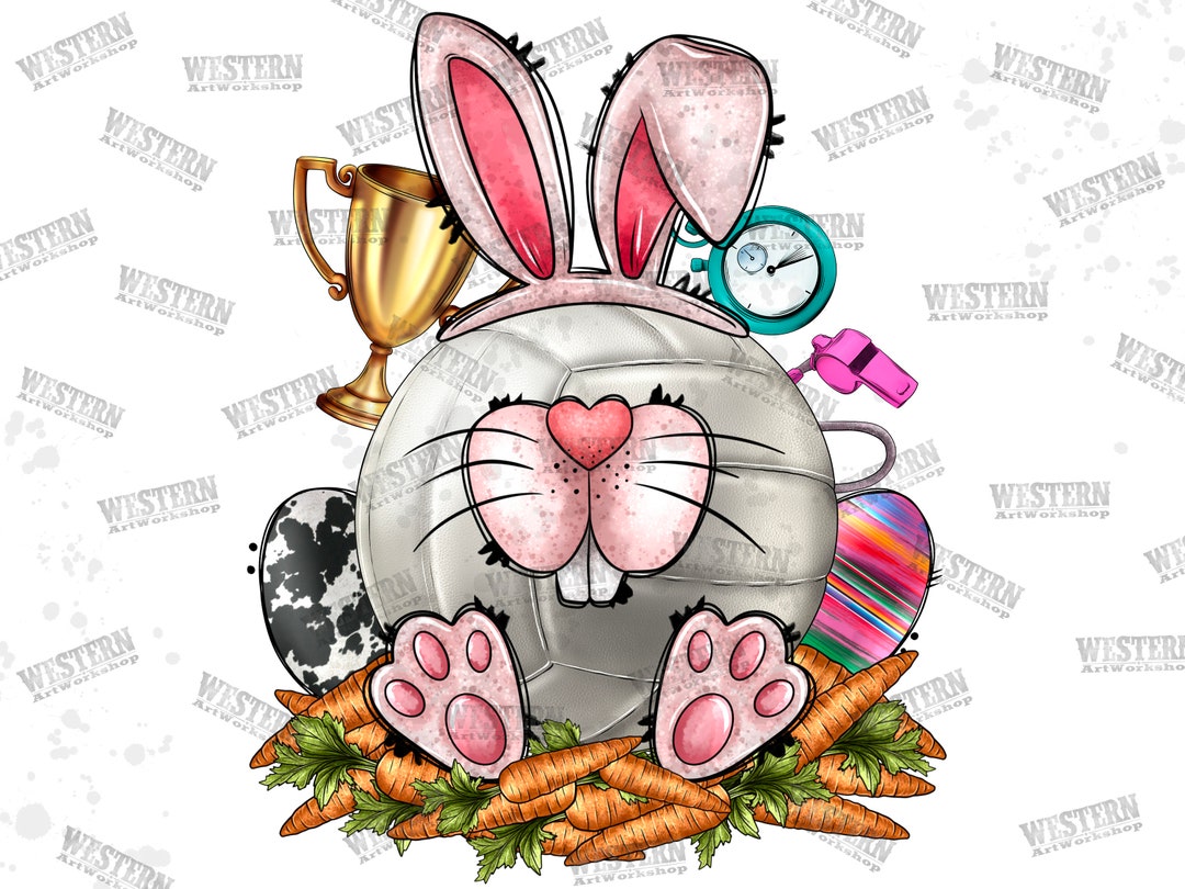 Volleyball Easter Bunny Png Sublimation Design, Easter Bunny Png