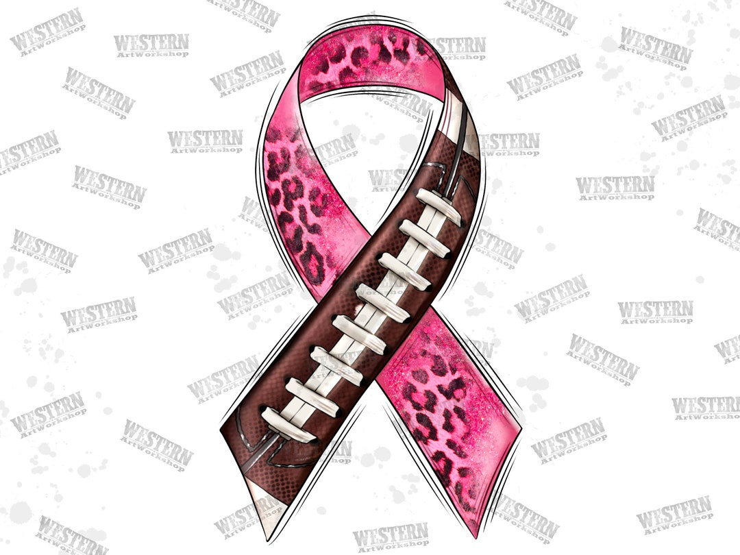 Breast Cancer Ribbon American Football Png Sublimation Design, Cancer
