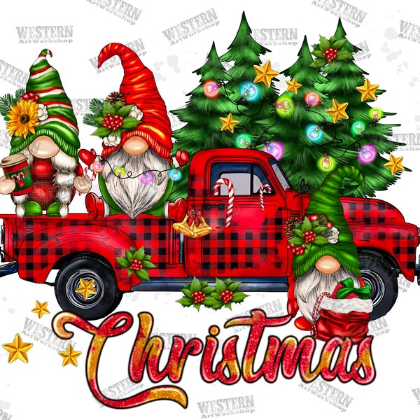 Christmas Gnomes Truck Sublimation Design,Merry Christmas,Gnomes Png, Christmas Png, Christmas Gnomes Png, Gnomes Truck Png, Digital Dowland