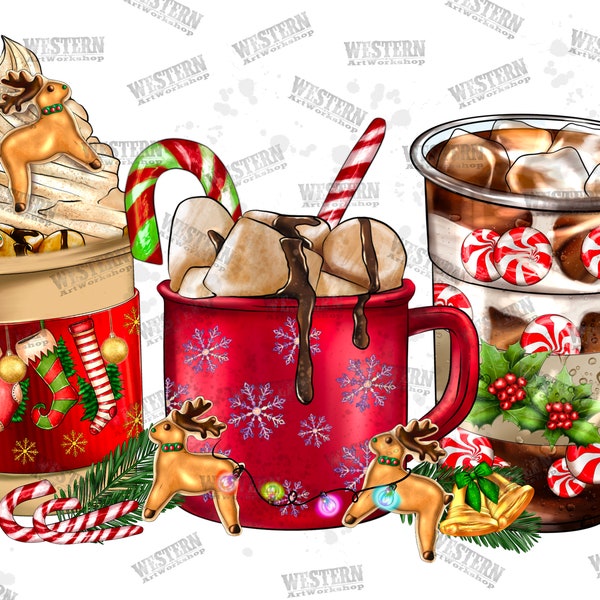 Christmas Coffee Cups Png, Christmas Sublimation Designs,Christmas Png, Coffee Sublimation Png, Christmas Drink Design,Christmas Coffee Png