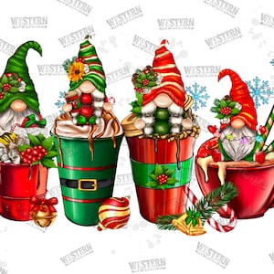 Christmas Coffee Gnome Png Sublimation Designs,Christmas Png,Coffee Sublimation Png,Christmas Drink Design,Gnomes Png,Gnomes Coffee Png