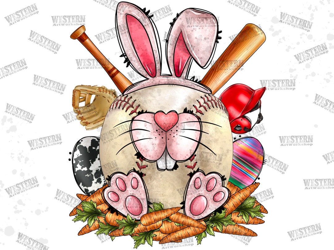 Baseball Ball Easter Day Png, Easter Bunny Png, Baseball Png, Happy
