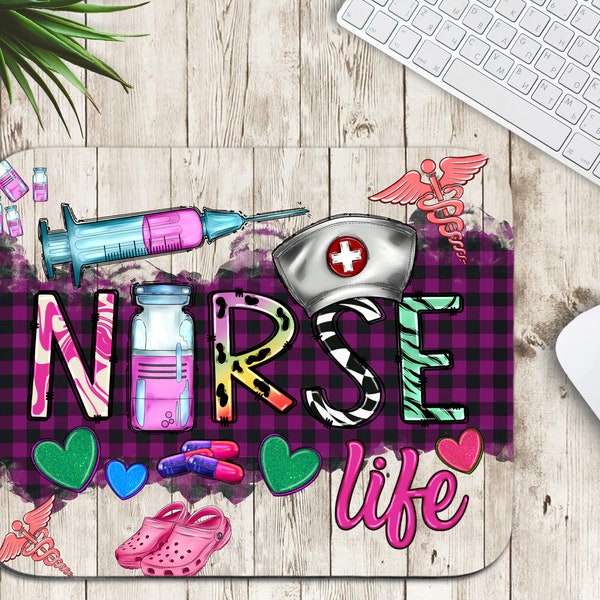 Nurse Life Mouse Pad Png Sublimation Design,Nurse Mouse Pad Png, Nurse Clipart, Nurse Life Mouse Pad Png, Nursing Png, Digital Download