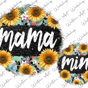 Sunflower Mama And Mini Bundle Png, Mama Mini PNG, Mama Mini Sublimation, Mama Mini Couple, Mama Mini Leopard Design, Sublimation Bundle Png