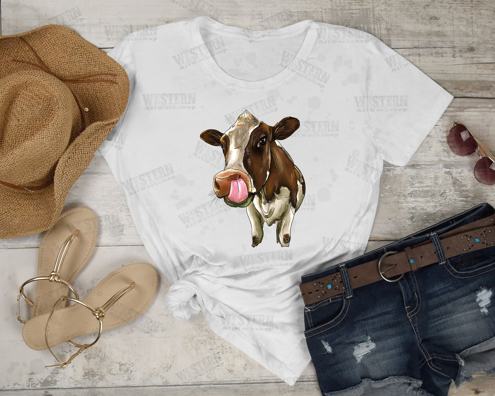 Cow PNG Sublimation Designwestern Cow Png Cow Cliparthand - Etsy