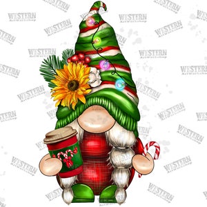 Christmas Gnome With Coffee Png Sublimation Design, Christmas Gnome Png, Gnome Sublimation Design, Hand Drawn Gnome Png, Digital Download