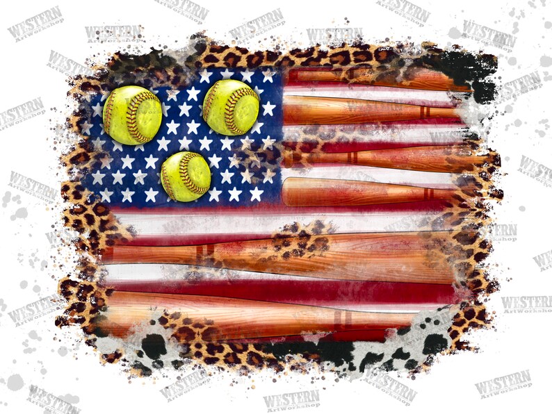 Softball American Flag Png Softball American Flag Png Etsy