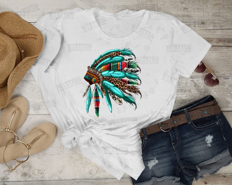 Leopard Turquoise Cowhide Indian Headdress Png Indian - Etsy