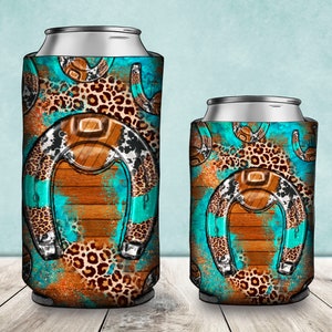 Horseshoe Can Cooler PNG Sublimation Design,Western Can Holder, 12 oz. Can Cooler Template, Can Cooler PNG Downloads, 15oz Can Cooler Design