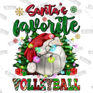 Santa&#39;s Favorite Volleyball png sublimation design download, Christmas png, Christmas Volleyball png, sublimate designs download