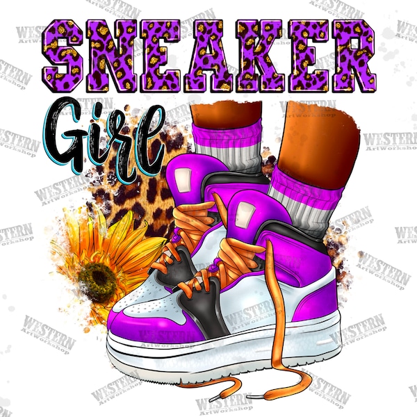 Purple Sneaker Girl Leopard Png,Black fashion woman long nails baby Purple png sublimation design download, black woman hands , sneaker girl