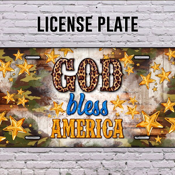 God Bless America Plates Etsy