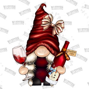 Wine Gnome Png Sublimation Design, Christmas Gnome Png Download, Gnome, Gnomes, Wine Down, Wine, Red Wine, Digital Download