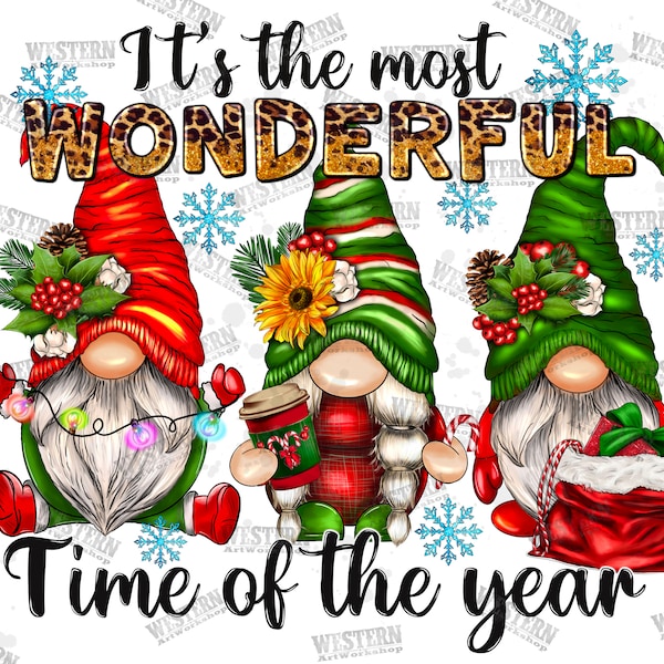 It's The Most Wonderful Time Of The Year PNG, Gnome Png, Merry Christmas Png, Christmas Gnome Png, Sublimation Design,Digital Download