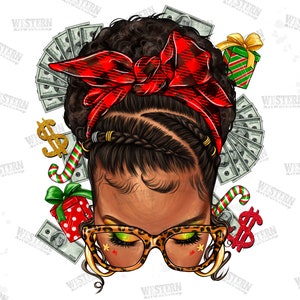 Afro Woman Messy Bun With Money Png Sublimation Design, Messy Bun Black Woman,  Money Png, Afro Woman Hand Png, Digital Download