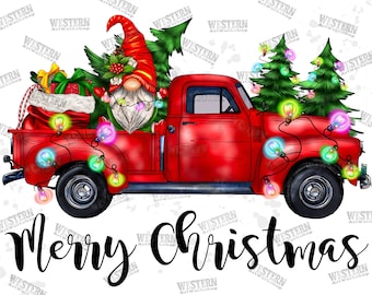 Christmas Truck Png Sublimation Design, Christmas Png, Christmas Truck Png, Christmas Gnome Png, Christmas Tree Png, Digital Download