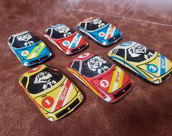 Vintage komplette Sammlung von 1 bis 6 Blechautos, Vintage Blechautos der UdSSR, Sammlerkinderspielzeug, Vintage Blechauto