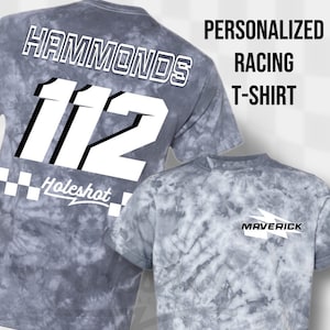 Thunder Bolt Personalized Tee , motocross, supercross, dirt track, custom racing T-shirt, circle track, kart racing, racing family shirts