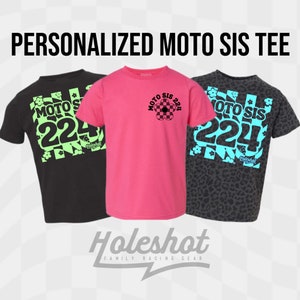 Motocross Sister Tee | Personalized Sis Motocross Supercross dirt bike shirt Moto Sis Moto Sister Custom Personalized lil sis