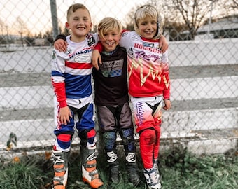 Electric Red Motocross Gear, Toddler, Youth, Child, Supercross Gear, Dirt Bike Gear, Stacyc, BRAAP, KTM, 50cc, Holeshot, dirt track, trail