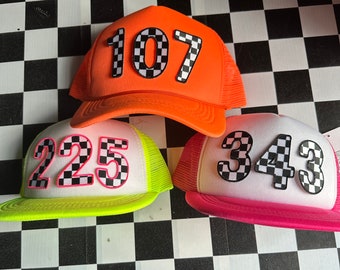 Personalized Trucker Hat,Race Hat,Custom hat,Moto Mom,Moto Mama,Motocross Supercross,Mother’s Day,Dirt track,dirtbike, number plate,ktm