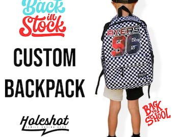 Personalisierter Rucksack, karierter Rucksack, karierte Schultasche, benutzerdefinierter Rucksack, Vorschulrucksack, Renntasche, personalisierter Rucksack