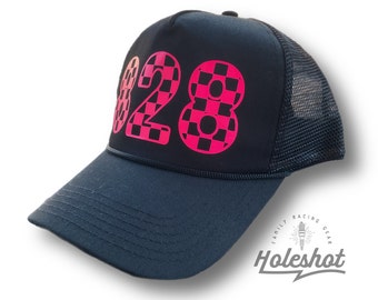 Personalized Trucker Hat | Checkered | Custom  | Moto Mom | Moto Mama | Motocross Supercross | Mother’s Day | Dirt track dirtbike