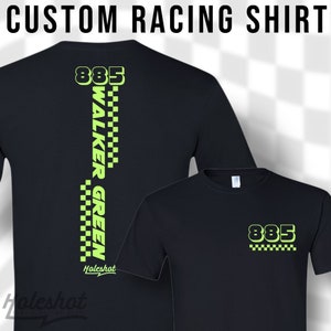 カスタムレーシング、チェッカーシーカーTシャツ、パーソナライズされたモトクロススーパークロスダートトラックカートスプリントカーレーシング子供用シャツカスタムユース幼児