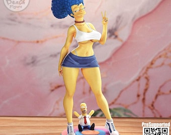Marge Simpson, 20 CM, Model Kit  Painted 3d Printed GK  Statue Figure, Fanart 3d 16k Resin Statue Unpainted Version