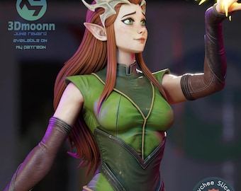 Vox Machina - Keyleth,355 MM, 3D Printed Resin, Hand-painted,