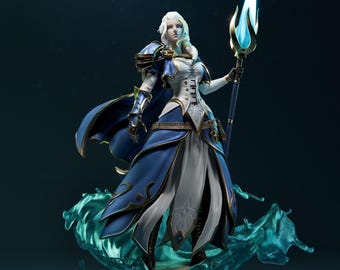Jaina, World of Warcraft, 20 cm, Resin Model Kit, 16k, Fanart Statue (unbemalte Version)