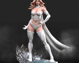 Figurka z żywicy Emmy Frost, zestaw modeli do składania w skali 1/9, niepomalowany fanart