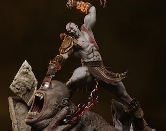 Kratos, Dios de la Guerra, 350 mm, Kit de modelo de resina, Figura pintada e impresa en 3D