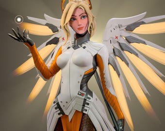 Mercy Overwatch Resin Model Kit,22CM, 16k, 3D Printed Statue (Unpainted)