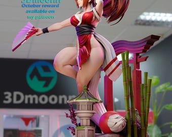 Mai Shiranui Resin Model Kit, 22 CM, 16k, KOF Fanart 3D Gedruckte Statue (Unbemalt)