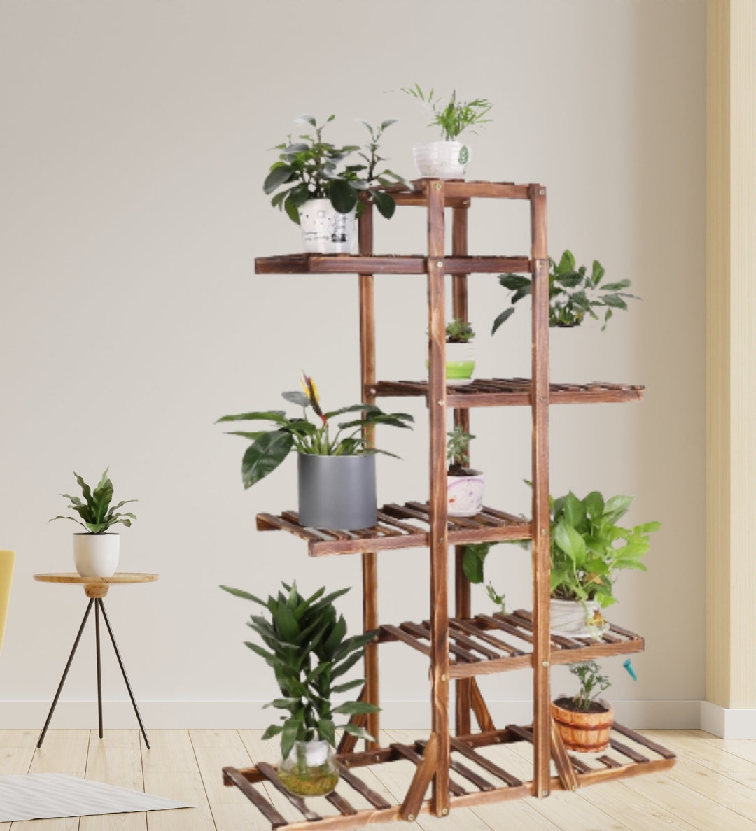Wooden Indoor Plant Stand 6tiered Plant Stand Multitiered Etsy