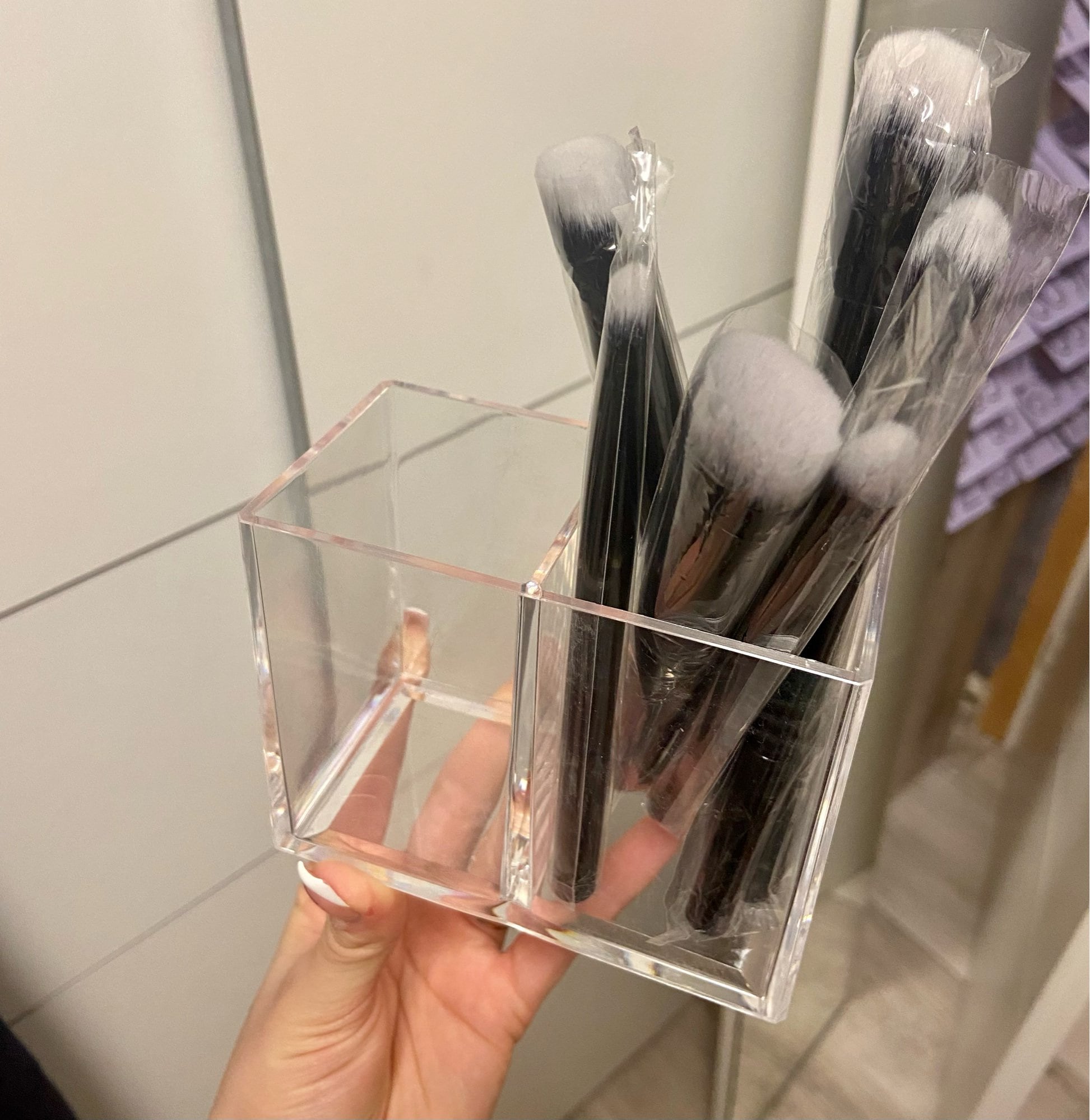 Makeup Brush Holder, Makeup Bag Gift, Leather Makeup Bag, Brush