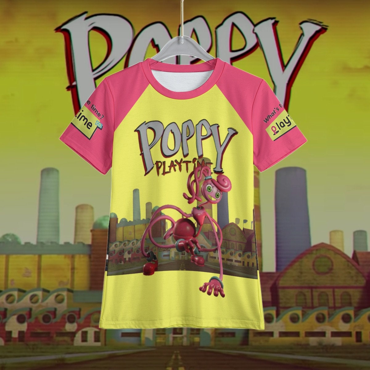 Poppy Playtime Boys' Bad Guys Huggy Mommy Long Legs Boxy Boo T-Shirt