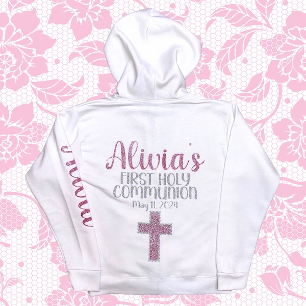 Communion Girl Zip Up Hoodie and Jogger Set