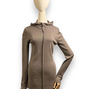 BRUNELLO CUCINELLI Cashmere Silk Sweater Pullover Monili Trim Knit Hooded Size M