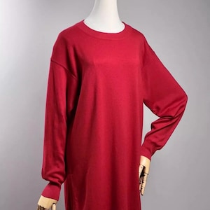 BRUNELLO CUCINELLI Cashmere Silk Knit Sweater Red Tunic Pullover Size S Womens