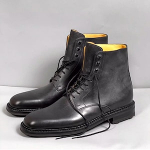 J.M. WESTON Ankle Boots Black Leather Shoes Mens Size UK 7 US 8 with Shoes Trees