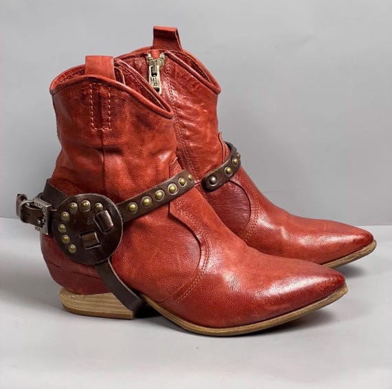 Cowboy Boots Rote Biker Boots Damen As 98 Stiefeletten Braun Mit