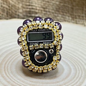 Compteur de doigt avec boussole, perle Tasbih islamique, 5 LED numériques,  compteur de pointage électronique, anneau