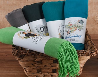 Châle Pashmina personnalisé, cadeaux de douche nuptiale, écharpe de mariage