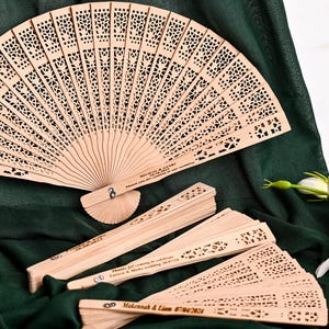 Personalized Wedding Fans, Sandalwood Fan Favors, Monogram Wedding Fans, Special Event Fans, Quinceanera Favor, Party Fans, Folding Hand Fan