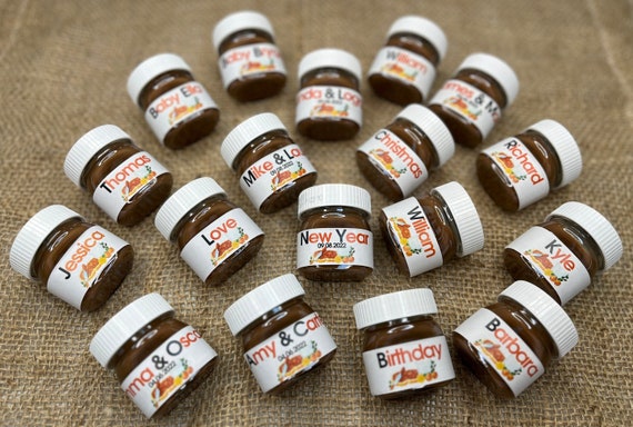 Mini vasetti di Nutella personalizzati, Bomboniere per baby shower