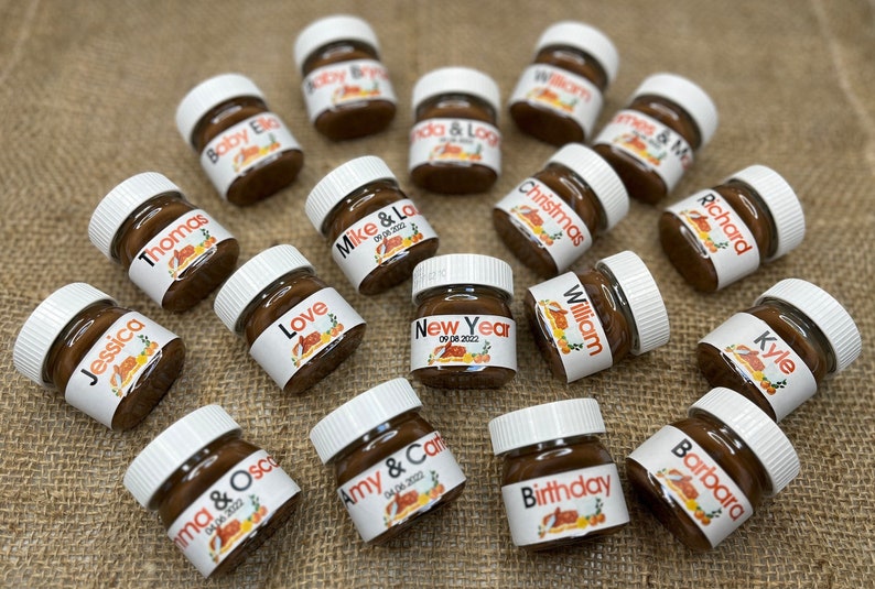 Personalized Mini Nutella Jars Wedding Favors Nutella Etsy